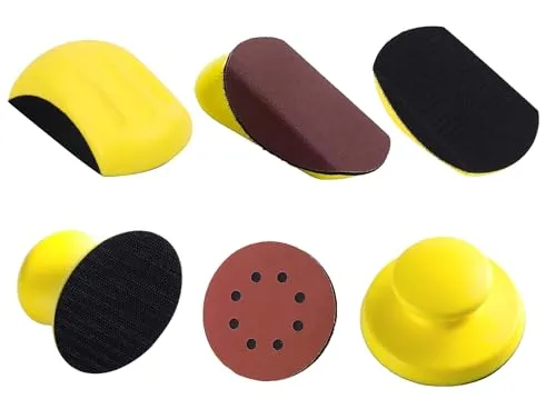 MINZHI 2 Stück Hand-Schleifklotz 5 Zoll Runden Handschleifblock Maus Handschleifblock Schleifklotz Handschleifblock Geeignet zum Polieren von Autokarosserien, Möbeln, Metall und handgefertigter Kunst