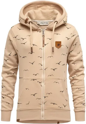 REPUBLIX Kapuzenpullover LOLA Damen Hoodie Zipper Jacke beige M - Stylischer Kapuzenpullover für Damen mit praktischem Zipper. Aus hochwertiger Baumwoll-Mischung für hohen Tragekomfort. Ideal für Freizeit und entspannte Tage.