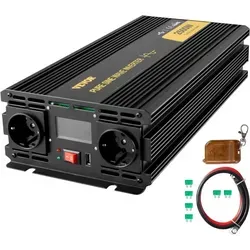 VEVOR Reiner Sinus-Wechselrichter 2500W DC 12V AC 230V mit LCD