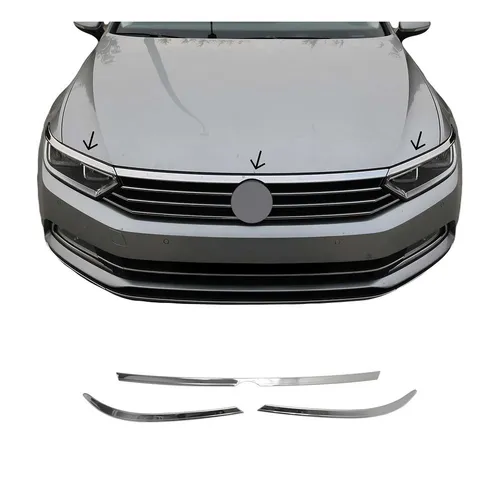 OMAC Zierleisten-Aufkleber für VW Passat B8 (2015-2021) - Hochwertige 3-teilige Aufkleber aus rostfreiem Edelstahl, schützen Ihr Fahrzeug vor Kratzern und verleihen ihm ein stilvolles Aussehen. Einfache Installation ohne Bohren!