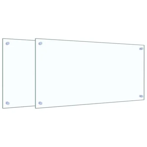 vidaXL Küchenrückwände 2 Stk. Transparent 80x40 cm Hartglas - Küchenarmaturen: Hochwertige Küchenrückwände aus robustem Hartglas, temperaturbeständig bis 240°C, idealer Spritzschutz und leicht zu reinigen.