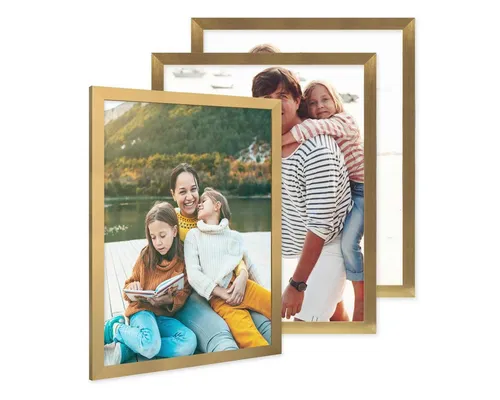 PHOTOLINI Bilderrahmen 3er Set breite Rahmen, extra Zubehör, (3er Set), im modernen Stil für Ihre stilvolle Wanddekoration