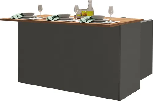 KOCHSTATION Kücheninsel KS-Sole - 155 cm, anthrazit matt - Kücheninsel mit 3 Türen und verstellbaren Einlegeböden, ideal für effizientes Kochen und stilvolles Wohnen. Made in Italy für höchste Qualität.