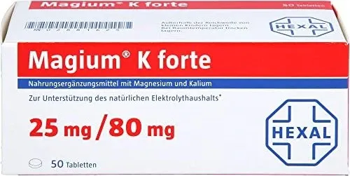 Magium K forte Tabletten - Nahrungsergänzungsmittel zur Unterstützung des Elektrolythaushaltes mit lebenswichtigen Mineralstoffen Kalium und Magnesium für eine bessere Herzgesundheit.