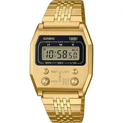 Casio Collection A1100G-5EF Uhr - Herrenuhren mit LED Light, Stoppfunktion und automatischem Kalender. Der perfekte Begleiter mit zeitlosem Retro-Design und langlebigem Edelstahlarmband.