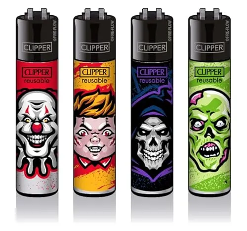 Clipper Feuerzeug 4er Set: (Horror) von Clipper