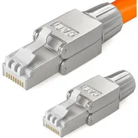 hb-digital 2x Netzwerkstecker CAT7 schmal RJ45 LSA STP Zinklegierung