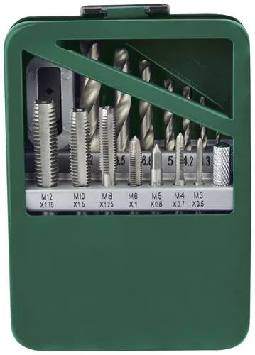 Brüder Mannesmann M53215 Gewindeeinsatz 15-teilig - Vielseitiges Gewindeeinsatz-Set mit M3 bis M12, ideal für präzise Reparaturen und Konstruktionen in der Werkstatt.