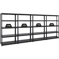 PROREGAL Mega Deal 4x Schwerlastregal Steel Eagle 180x100x40 cm - Stabiles Schwerlastregal von PROREGAL mit 130 kg Fachlast pro Boden. Ideal für Werkstatt, Garage oder Büro. Einfache Steckmontage und verstellbare Fachböden für flexible Nutzung.