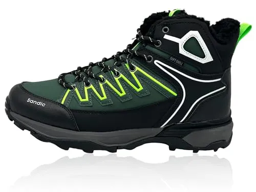 Nowaland Unisex Outdoor Winter Wanderschuhe mit Warmfutter, rutschfeste Trekking Stiefel, Wasserabweisende Softshell Schuhe für Damen & Herren