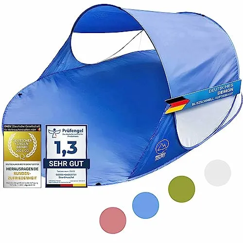 CANYON CRUISE Strandmuschel Pop Up - Blitzschnelles Wurfzelt mit UV-Schutz - Strandmuscheln mit automatischem Aufbau und UV-Schutz SPF 30+, ideal für Schatten und Windschutz am Strand oder Campingplatz. Leicht und mobil für maximalen Komfort.