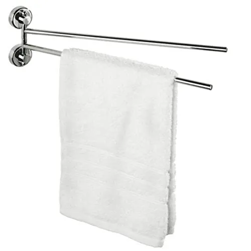 WENKO Power-Loc® Handtuchhalter Sion mit 2 Armen - Handtuchhalter der Serie Sion, platzsparend mit beweglichen Armen und innovativer Power-Loc®-Klebetechnik für einfachen, rückstandslosen Halt auf allen Oberflächen.