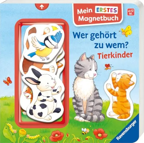 Mein erstes Magnetbuch: Wer gehört zu wem? Tierkinder - Interaktives Magnet-Spielbuch für Kinder ab 12 Monaten, fördert das Verständnis von Tierfamilien und macht Lernen spielerisch.