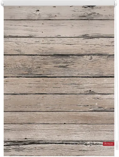 Lichtblick Rollo Klemmfix Bretter-Vintage Braun 45 x 150 cm - Rollos für Sicht- und Blendschutz, einfache Montage ohne Bohren, ideal im trendigen Vintage-Look für gemütliche Wohnräume.