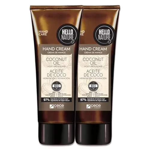 P-Beauty Naturkosmetik Handcreme mit Bio Kokosöl, vegane Feuchtigkeitspflege für trockene Hände - zieht schnell ein & pflegt intensiv trockene Haut - Handpflege ohne Parabene & Silikone (2x75ml)