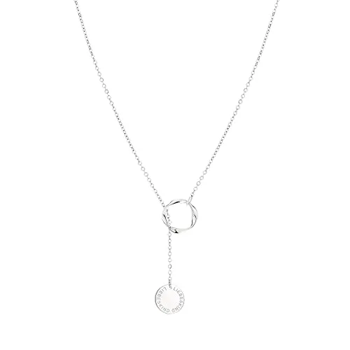 Liebeskind Berlin Halskette LJ-0991-N-45 Silber - Filigrane Edelstahl-Halskette mit gedrehtem Anhänger, ideal für jeden Anlass und perfektes Geschenk für Frauen