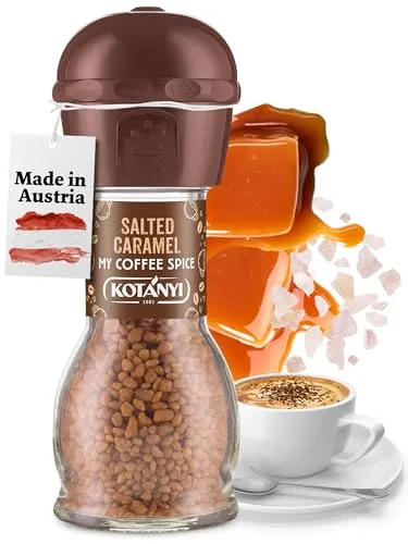 Kotányi My Coffee Spice Salted Caramel - Kaffee Topping - Verfeinern Sie Ihre Getränke mit dem feinen Karamellgeschmack von Kotányi. Ideal als Topping für Kaffee, Matcha Latte und Desserts. Genießen Sie süße Momente!