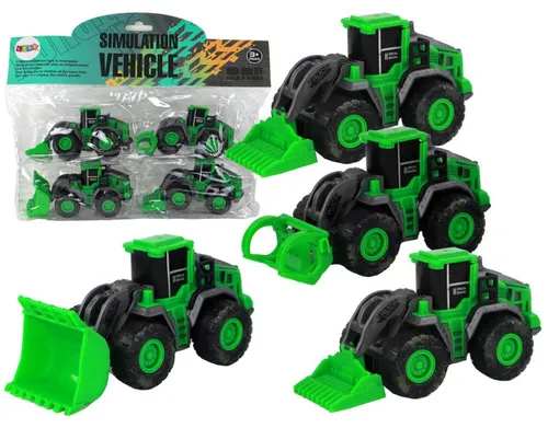 LeanToys Landwirtschaftliches Fahrzeugset Grüne Traktoren 4-teilig