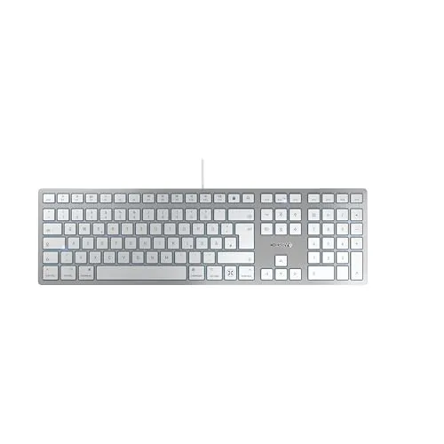 Cherry KC 6000C für Mac - Kabelgebundene USB-C Tastatur in Silber, mit integriertem Nummernblock für effizientes Arbeiten