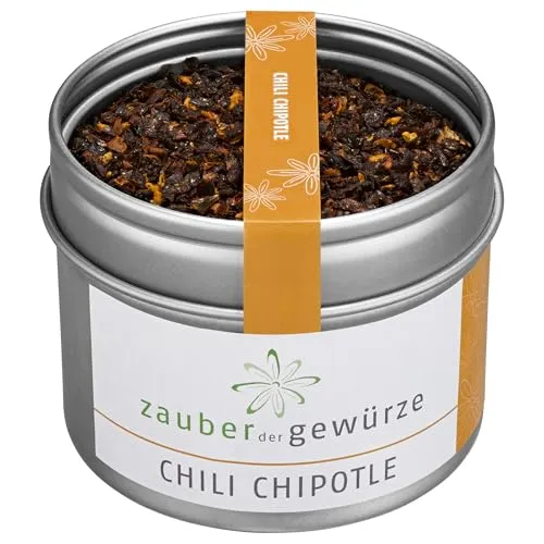 Zauber der Gewürze Chili Chipotle – rauchig-scharfe Chili Chipotle Flocken, aromatische Chilispezialität, ideal für BBQ, Tex-Mex & Chili-Gerichte, Rubs und Eintöpfe, 50 g
