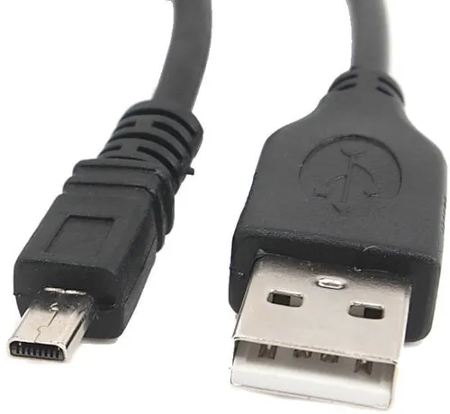 OEM USB A-MINI 8-pin 1.8m schwarz - USB-Kabel 1,8m - Hohe Übertragungsrate von 480 Mbit/s, ideal für Digitalkameras von Panasonic und weitere Marken, perfekt als Ersatz bei Verlust.