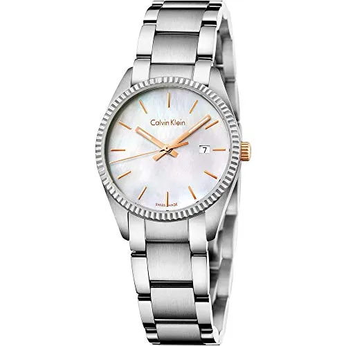 Calvin Klein Damen-Armbanduhr Analog Quarz Edelstahl K5R33B4G