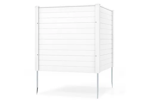 COSTWAY 2-tlg. Gartenzaun Weiß 123x123cm, stabiler Sichtschutzzaun mit verzinkten Metall-Pfosten - Dieser flexible Sichtschutzzaun aus hochwertigem Polypropylen bietet verbesserte Stabilität durch verzinkte Metall-Erdspieße und lässt sich schnell ohne Aushubarbeiten installieren. Ideal für Gärten und Terrassen.