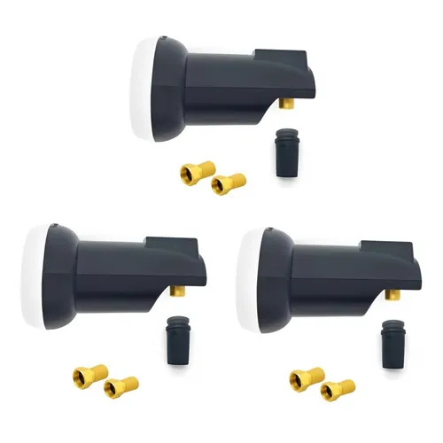 Single LNB Sat Digital HD UHD 4K 1 Teilnehmer Wetterschutz 0,1 dB vergoldet 3