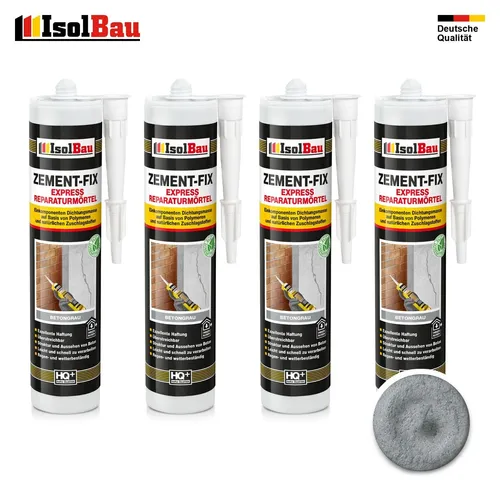 Reparaturmörtel Zement-Fix 4 x 300 ml Betongrau Fugenmörtel Express Rißacryl