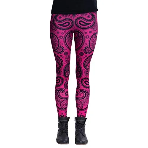 cosey - Bunte Bedruckte Mandala-Leggings (Einheitsgröße) - Design Paisley Pink