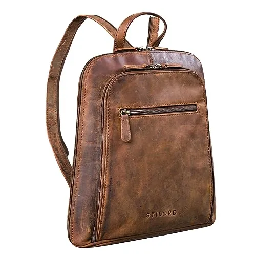 STILORD Damen-Rucksack aus Leder braun - Vintage Tagesrucksack für Frauen - Damen-Rucksackhandtaschen aus echtem Leder mit einzigartigem Design, ideal für Alltag und besondere Anlässe. Praktisch und stilvoll für modebewusste Frauen.