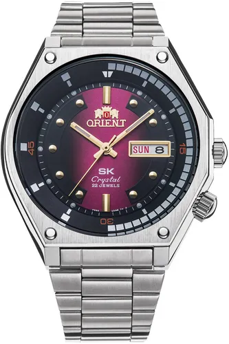 Orient Sportuhr RA-AA0B02R19B - Armbanduhr für Herren mit 42 mm Edelstahlgehäuse, weinrotem Zifferblatt und mechanischem Uhrwerk F6922. Sportlich und präzise, ideal für Liebhaber klassischer Designs.