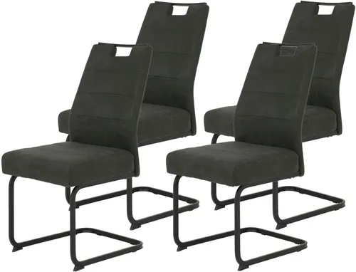 Freischwinger HELA, Vintage Anthrazit, Schwarz - Stühle mit XL Sitzbreite und ergonomischem Griff, belastbar bis 140 kg – ideal für komfortable Sitzgelegenheiten im modernen Zuhause.