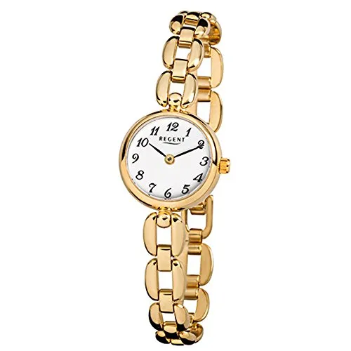 Regent Damenuhr F801 Edelstahl goldplattiert - Armbanduhren für Damen mit elegantem Design, hochwertigem goldplattiertem Edelstahl und bis zu 30m wasserdicht – ideal für jeden Anlass.