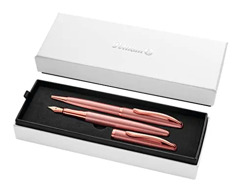 Pelikan Schreibgeräte-Set Jazz Noble Elegance rosé - Elegantes Schreibgeräte-Set mit 1 Kugelschreiber und 1 Füllhalter, ideal für stilvolle Notizen und Geschenke.