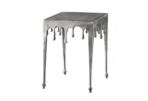 riess-ambiente Beistelltisch LIQUID LINE 34cm silber - Ablagetisch mit extravagantem Tropfen-Design aus hochwertiger Metall-Aluminium-Legierung, ideal als Eyecatcher im Wohn- oder Schlafzimmer.