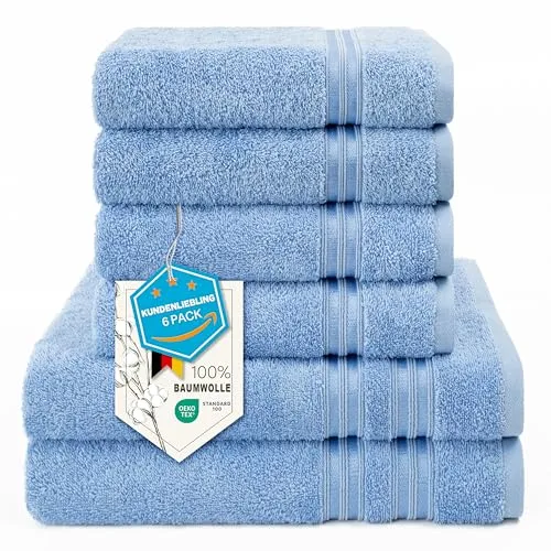 Hammetex 6-teiliges Handtuch Set in blau von Hammetex