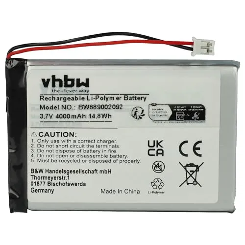 vhbw Akku für Diverse Geräte (4000mAh, 3,7V, Li-Polymer) 1x Zellen