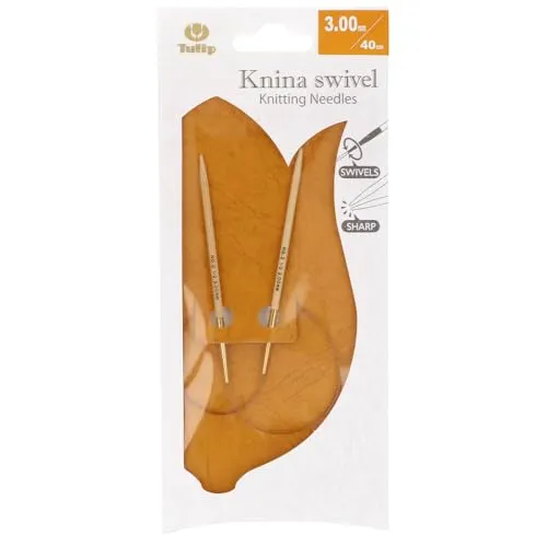 Tulip KS-400300 Stricknadeln, Bamboo, Beige, 40 cm x 3 mm