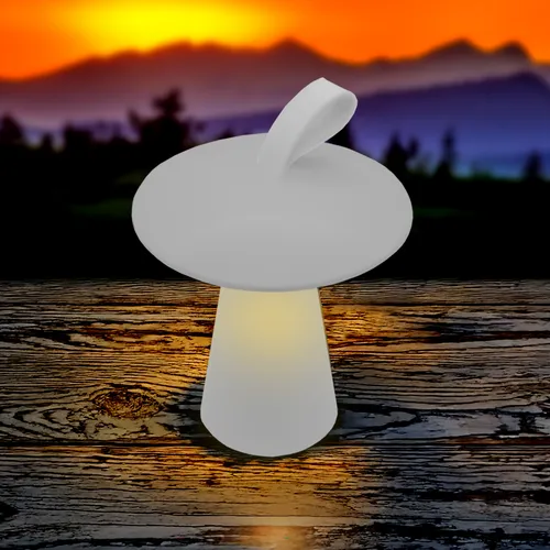 1.03 LED Tischleuchte PILZ warmweiß mit 3 Funktionen