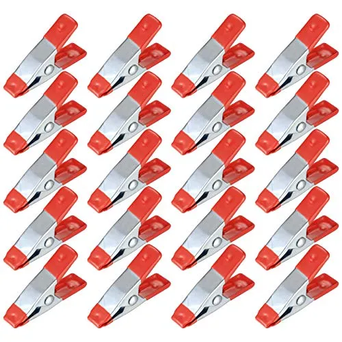 Zoll Metallfeder Klemmen Clips, 20 Stück Federzwinge klemmzwingen, Holz Klemmen, Rubber Coated Tipped Grip Holder für Planen, Camping, Holzbearbeitung, Modellbauwerkzeug 2