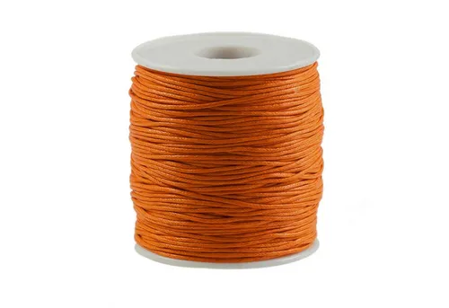 maDDma Kordel 90m gewachste Baumwollschnur 1mm auf Spule Schmuckkordel Schnur, orange