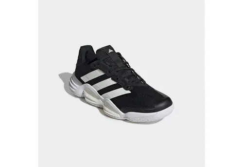 adidas Hallen-Indoorschuhe Stabil 16 2025 schwarz/weiß Herren - Größe 42 (8,5) - Badmintonschuhe für Herren mit adidas BOOST Zwischensohle für maximale Energierückgabe und atmungsaktivem Obermaterial für ein komfortables Tragegefühl während intensiver Spiele.