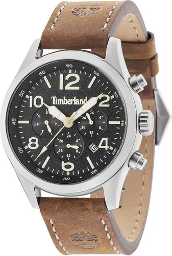 Timberland Ashmont TBL.15249JS/02 Herrenuhr - Armbanduhren mit elegantem Edelstahlgehäuse, braunem Lederarmband und multifunktionalem Quarzwerk. Wasserdicht bis 5 ATM, ideal für Alltag und Urlaub.