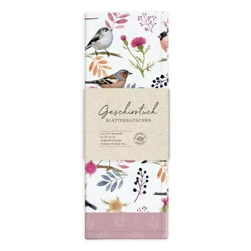 Grätz Verlag Geschirrtuch 100% Baumwolle, Geschenkidee, Küchen Accessoire, Motiv, Geschenk, Küche, Kochen, Grillen (Blätterrauschen)
