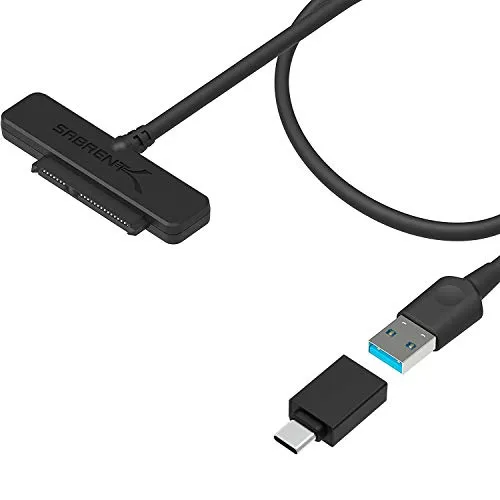 SABRENT SATA Adapter SSD HDD 2,5 Zoll Festplattenadapter USB, 10Gbps Data Transfer USB C & A Kabel (EC-SS31)