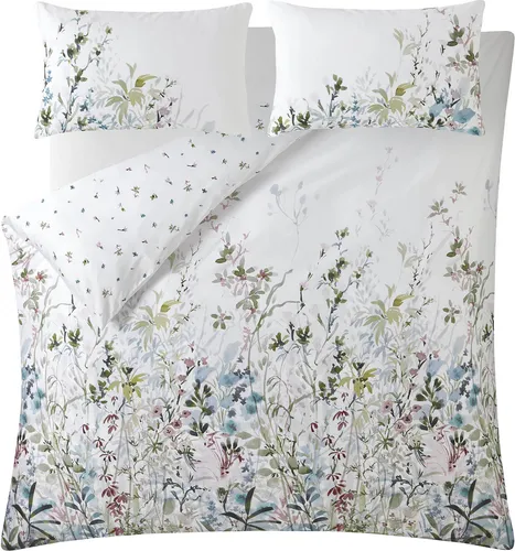 Laura Ashley Bettwäsche Double Pointon Fields 200x200 cm - Bunt & Elegant - Erleben Sie die Eleganz des Laura Ashley Pointon Fields Bettbezugs (200x200 cm) aus 100% Baumwollsatin. Atmungsaktiv und weich, bietet er einen wendbaren Stil mit traumhaften Blumendrucken. Ideal für ein stilvolles Schlafzimmer.
