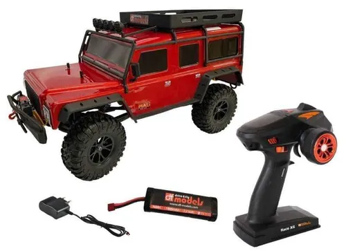 DF-Models DF-4J 4WD Crawler 2023 Edition - Rot 1:10 RTR - RC Crawler mit 2-Gang-LED, ideal für Offroad-Abenteuer und perfekte Kontrolle auf jedem Terrain.