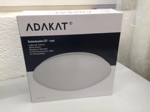 Klassik Deckenleuchte Wandleuchte 2x E27 230V 33cm Metall-Rahmen rund weiß matt