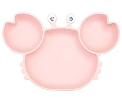 Silikon-Saugnapfplatte für Kleinkinder – Selbstfütterungstraining, geteilter Teller und Schüssel für Baby und Kleinkind, passend für die meisten Hochstühle, BPA-frei, mikrowellen- und